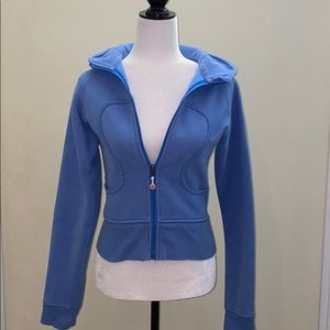 Lululemon athletica cotton hoodie yoga zip jacket blue sweatshirt sportswear